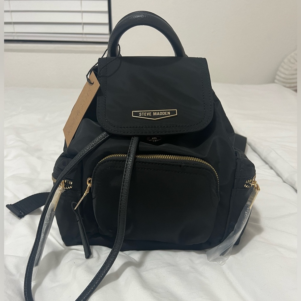 Steve Madden Black Mini Backpack